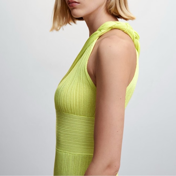 Mango Asymmetrical dress with slit size L neon - Picture 3 of 7